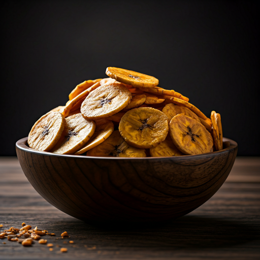 Sweetened caramelized plantain chips